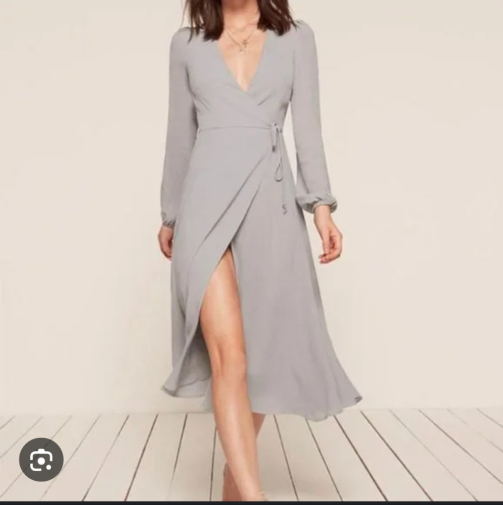 Reformation Nicole Dress In Sky XS